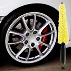 Щетка для мытья колес автомобиля, пластиковая ручка, очистка колесных дисков автомобиля, домашняя щетка для чистки очистка автомобиля, простота использования.