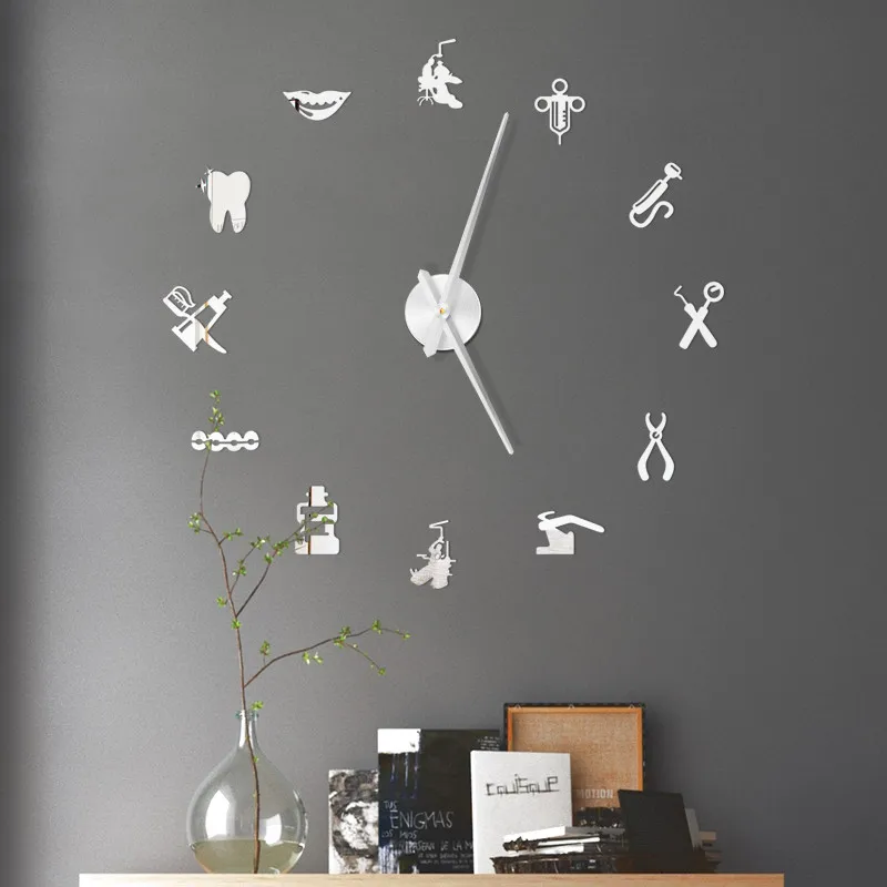 Настенные акриловые часы с зеркальной поверхностью креативные настенные