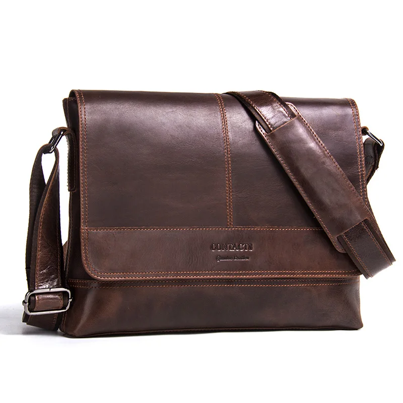 

Genuine Leather Men Shoulder Bag For Laptop Men's Briefcase Crossbody Bag Bolsos Man Messenger Bags Male Bolso Hombre
