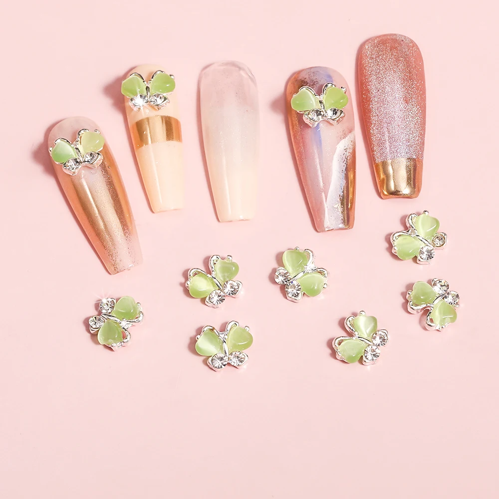 

Nail Art 10pcs Butterfly 3D Rhinestone Crystal Charming Gemstone Green DIY Diamonds Nail Art Creative Decorations Accessories