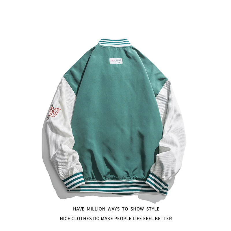 

New Arrival Spring And Autumn Thin Light Embroid Men's Baseball Bomber Jacket Unisex Women's Varsity Letter Shirt Vitnage Casual