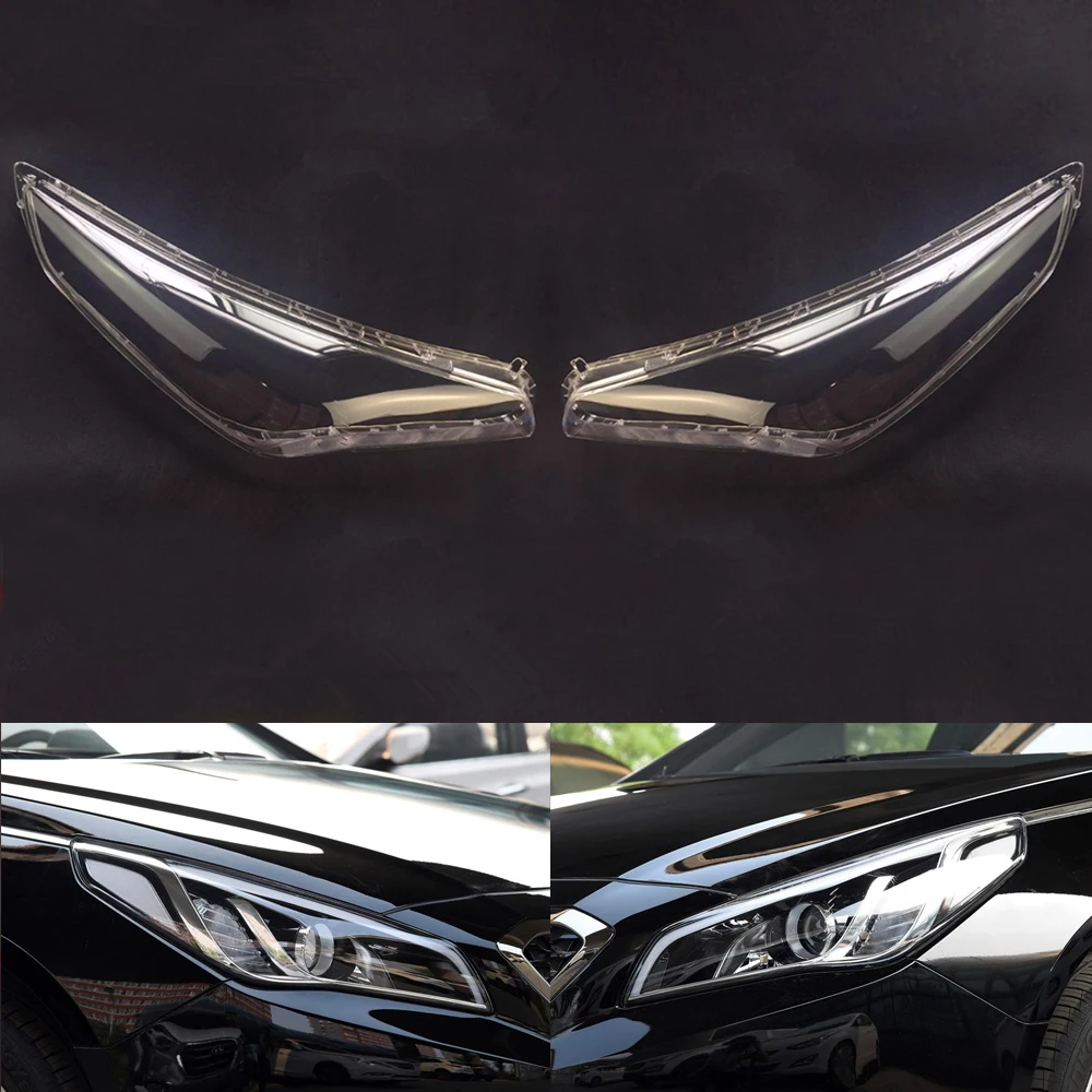 A Pair Для hyundai Sonata крышка фары автомобиля фары объектив замена прозрачное стекло Передняя Авто оболочка Крышка - Цвет: A Pair