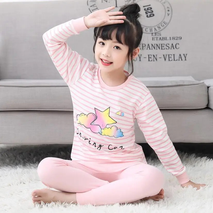 Детская Пижама Весенняя Хлопковая пижама с животными для девочек милый Ночной