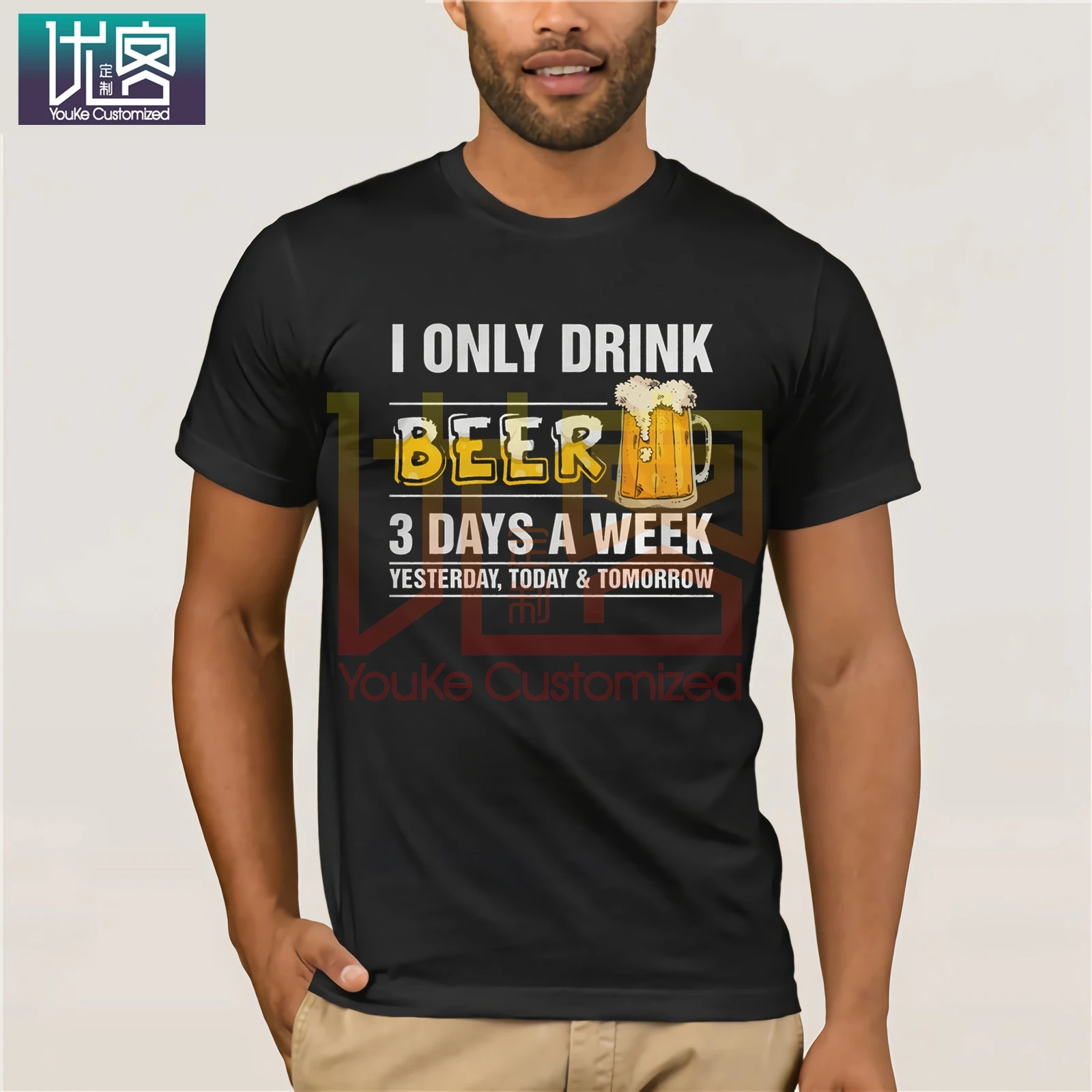 Футболка с надписью I only Drink Beer 3 дня в неделю футболка длинными рукавами и