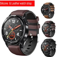 22mm leather silicone watch strap for huawei watch gt gt2 46 smart watch accessories bracelet for honor watch magic 2 46mm band