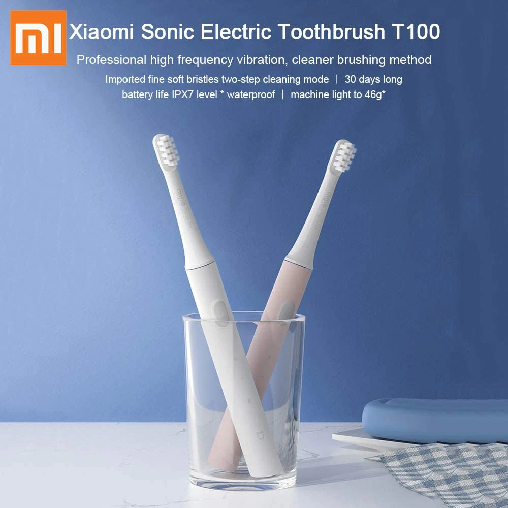 

Xiaomi Mijia T100 Sonic Electric Toothbrush Mi Smart Toothbrush Colorful Three-in-One Set with Toothbrush Head IPX7 Waterproof