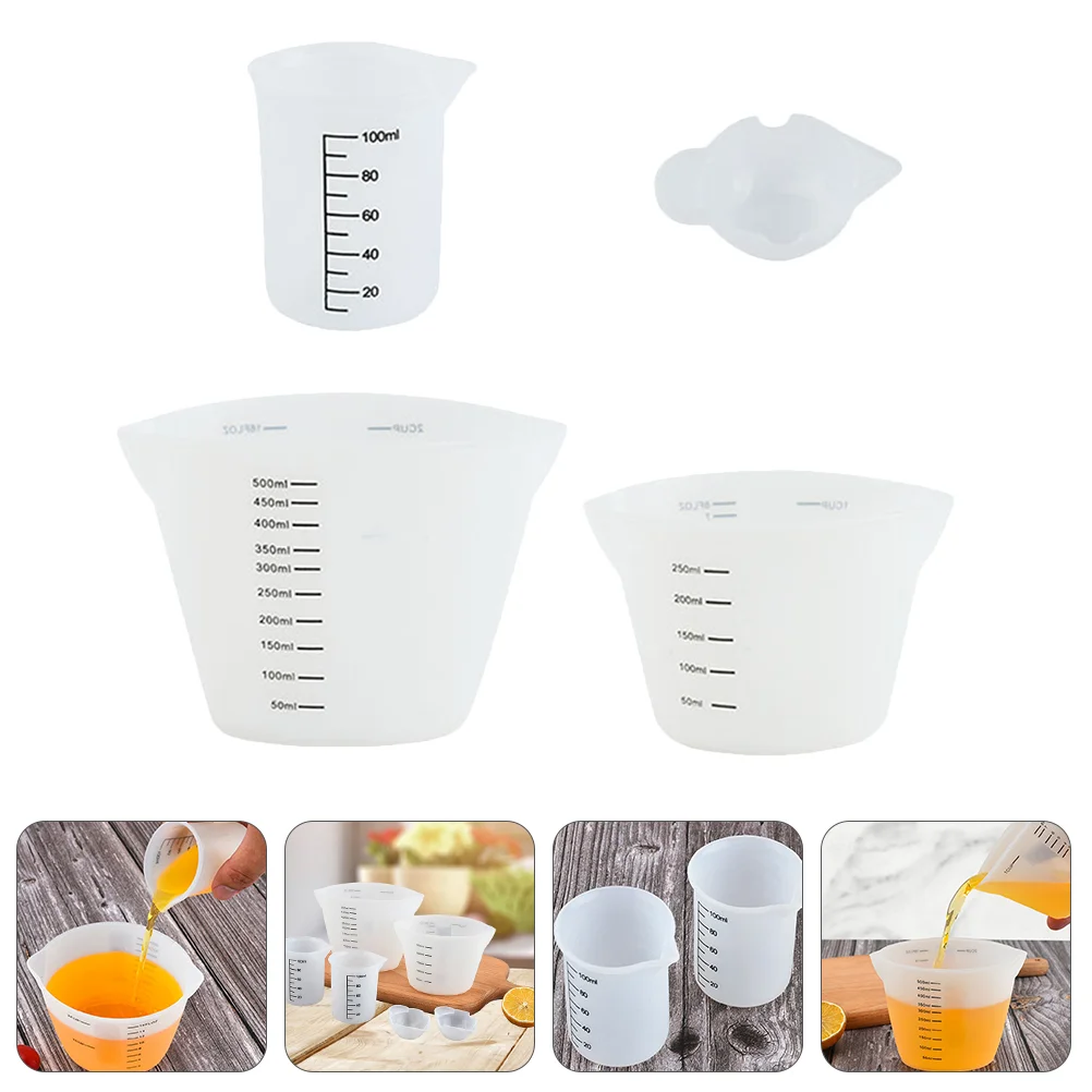 

4pcs Kitchen Measuring Cups Measurement Scale Cup and Measuring Cylinder Set