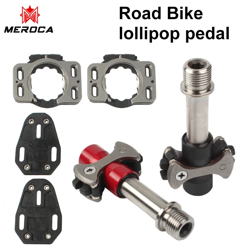 MEROCA road bike pedal self-locking titanium alloy double-sided multifunctional bicycle anti-skid lock pedal lollipop pedal