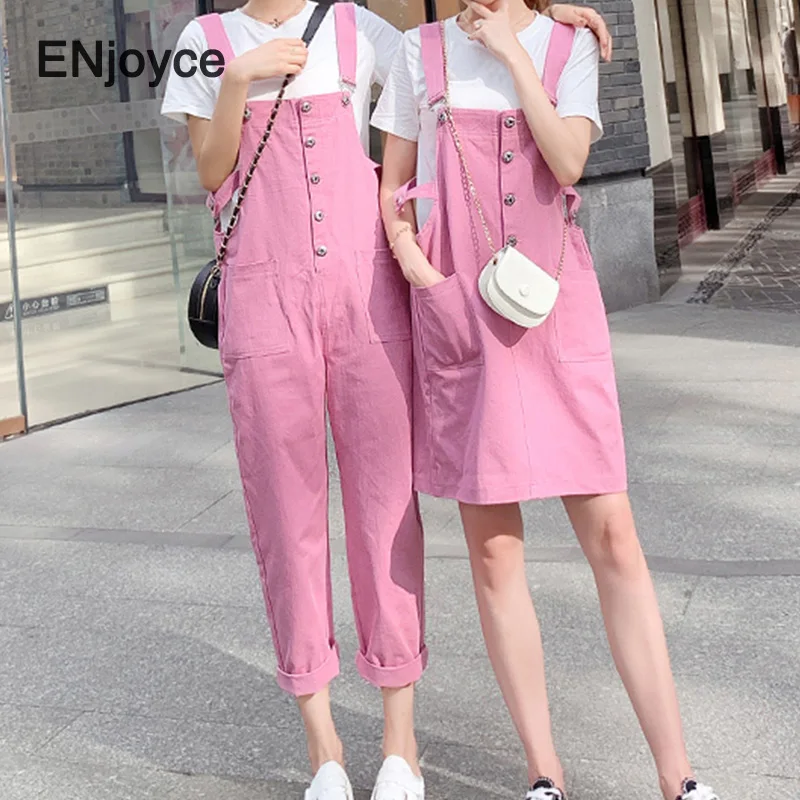 Женский костюм с юбкой на бретелях розовый в Корейском стиле из 2 предметов для