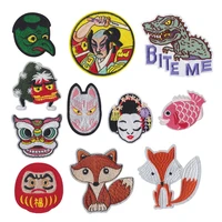 cartoon animal dinosaur fox fish embroidered cloth sticker japanese monster patch badge clothing accessories sticker