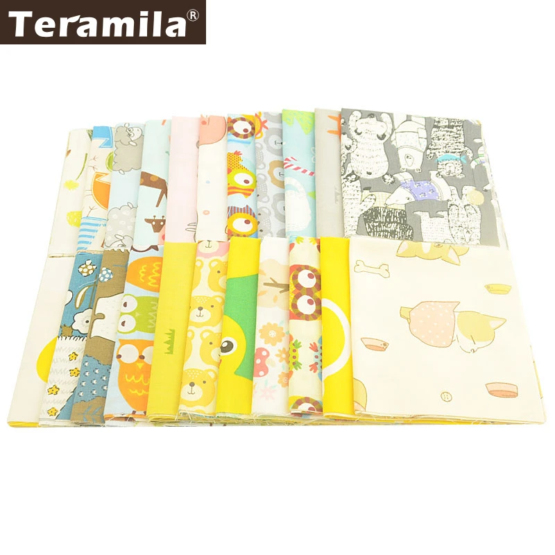 Teramila Telas Por Metro мультфильм животных дизайн 100x100 см/шт. хлопок ткань для рукоделия, печворка Детская Ткань Ремесло тканевое платье