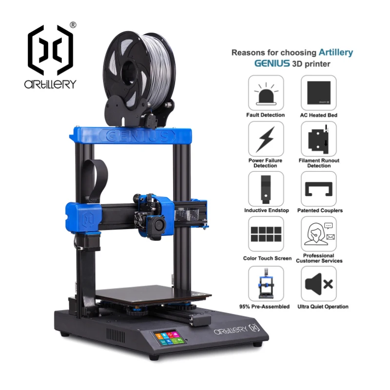 Набор 3D принтеров artilery Genius DIY с ультра-тихим шаговым двигателем TFT сенсорный экран