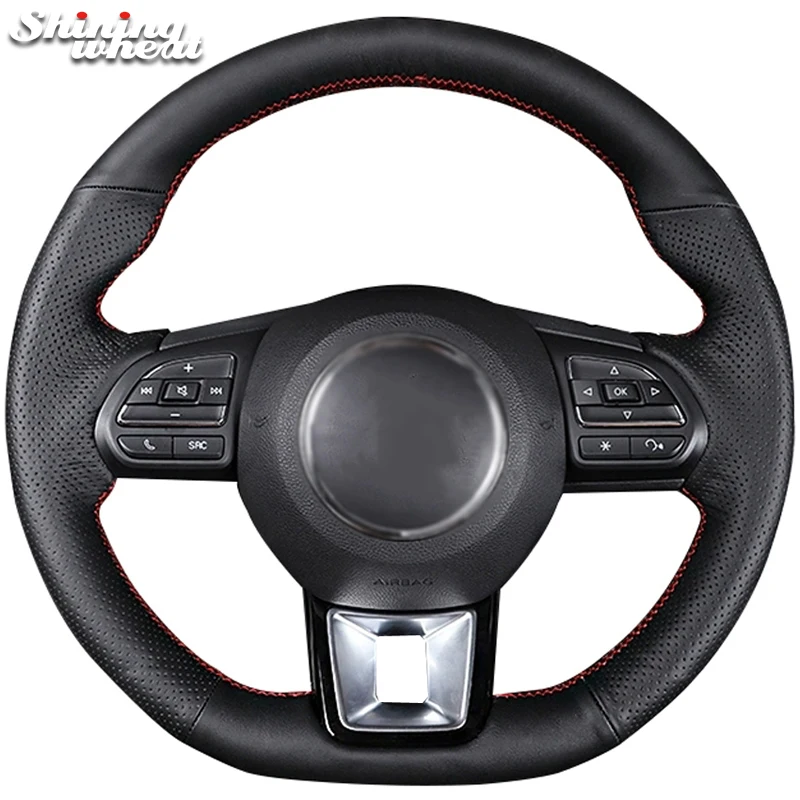 

Hand Sew Black Genuine Leather Car Steering Wheel Cover For MG ZS HS GS 2017-2019 MG MG3 MG6 2017 2018