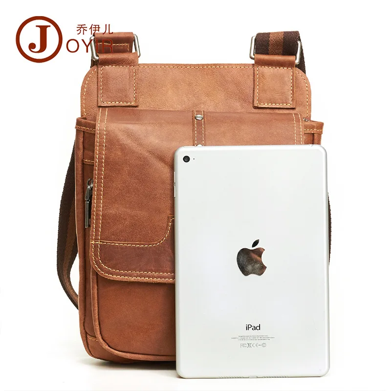 Leather MEN'S Bag Wholesale Full-grain Men's Shoulder Korean-style New Style Casual Verticle Cross-body |