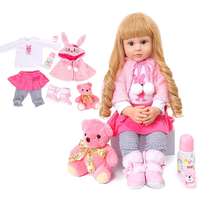 60 см Мягкая силиконовая кукла реборн девочка игрушка высокое качество Милая Шаль