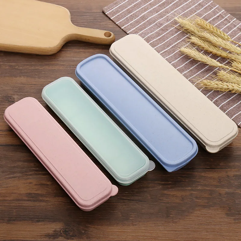 

Portable Plastic Tableware Storage Box Eco-Friendly Cutlery Picnic Chopstick Spoon Fork Spoon BoxFor Kid School Cutlery