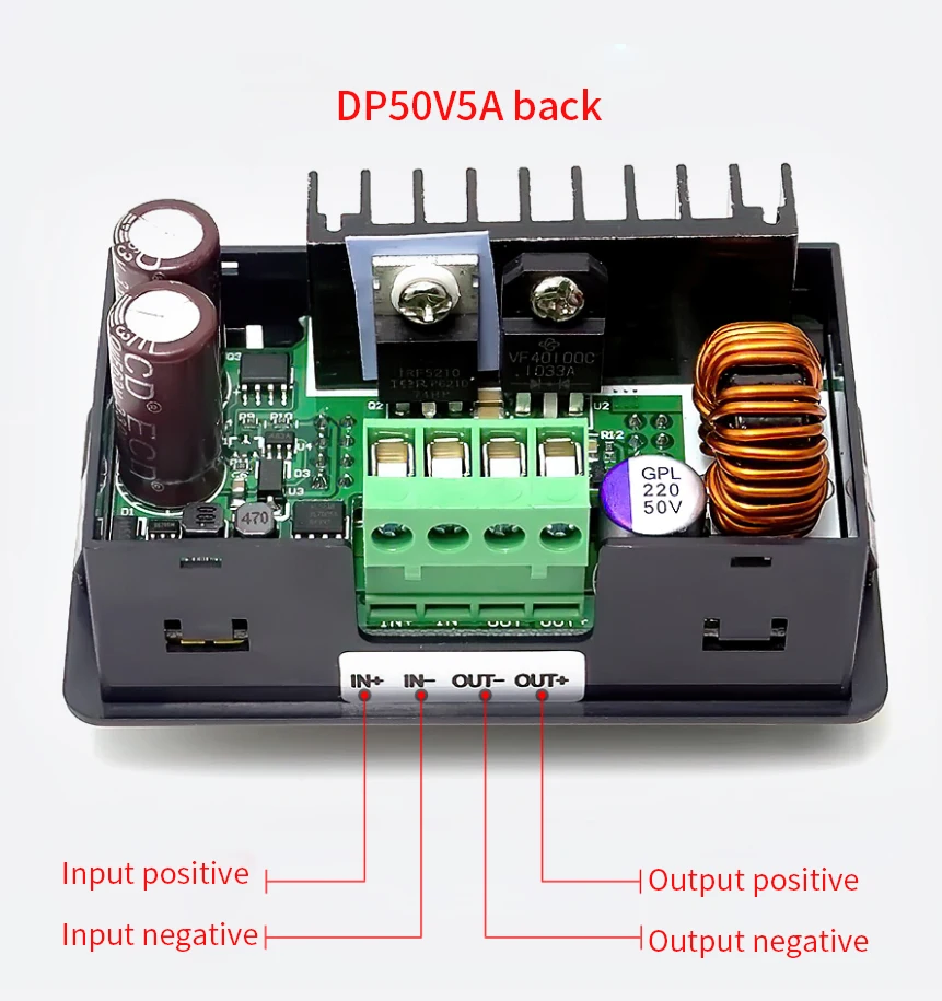 Регулируемый понижающий модуль постоянного тока DP50V5A с ЧПУ встроенный вольтметр