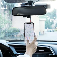 360 Degrees Car Rearview Mirror Mount Phone Holder For iPhone GPS Seat Smartphone Car Phone Holder Stand Adjustable Support