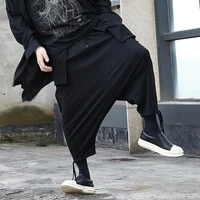 mens nine minute pants springsummer fashion yamamoto wind dark black men low crotch baggy pants small leg pants