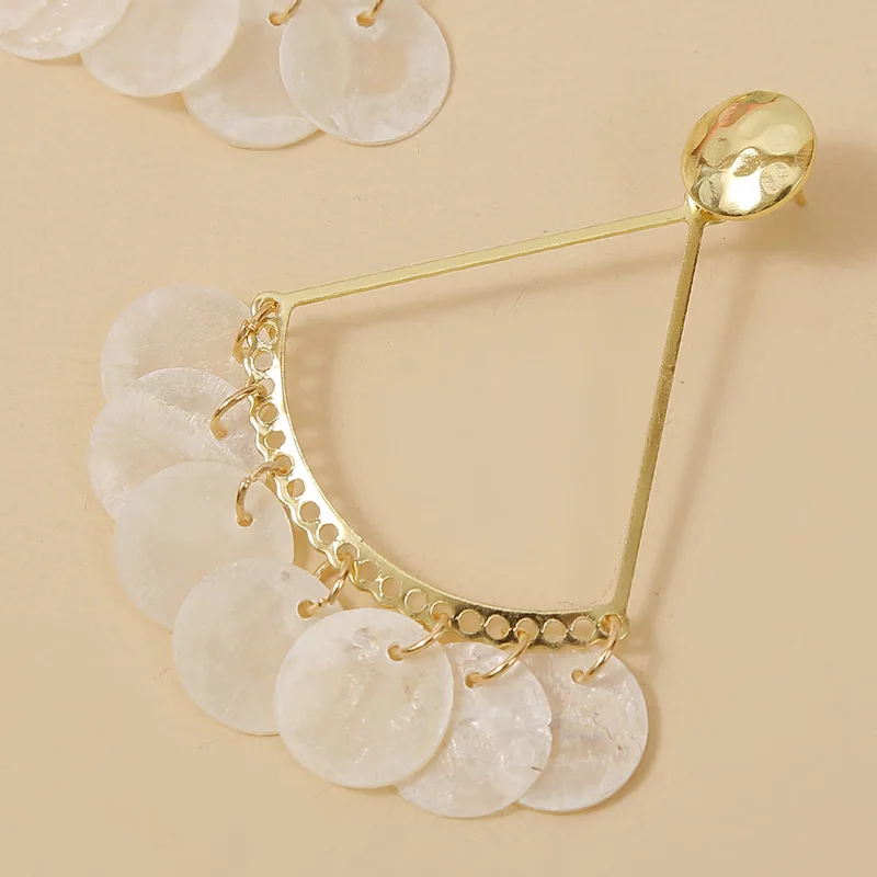 Модные золотые металлические треугольные большие серьги-капли для женщин модные