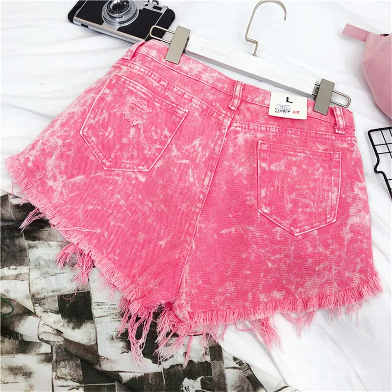 Модные женские шорты MUMUZI на пуговицах спереди летние розовые с высокой талией 2021