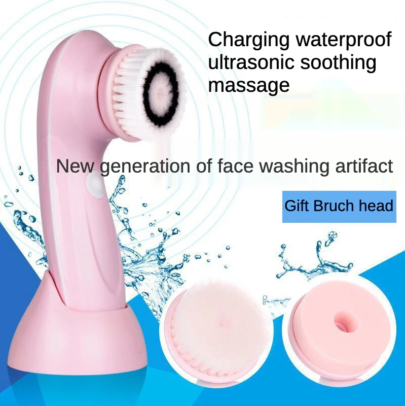 

Face Wash Artifact, Rechargeable Sonic Electric Cleaner, Pore And Blackhead Cleaner, Facial Beauty Device And Cleaning Brush