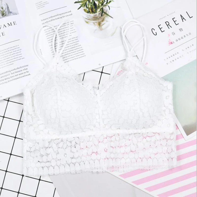 Women's Bra New Arrival Women Push Up Wireless Lace Top Plus Size Bralette Underwear Lingerie Full Cup | Женская одежда