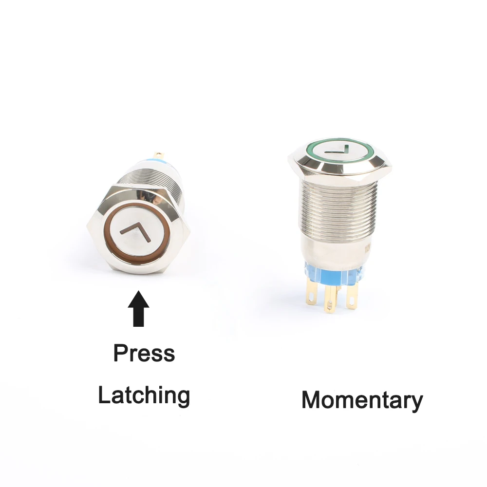 19 мм Высокое качество металла мощность стрелка латунь кнопочный переключатель