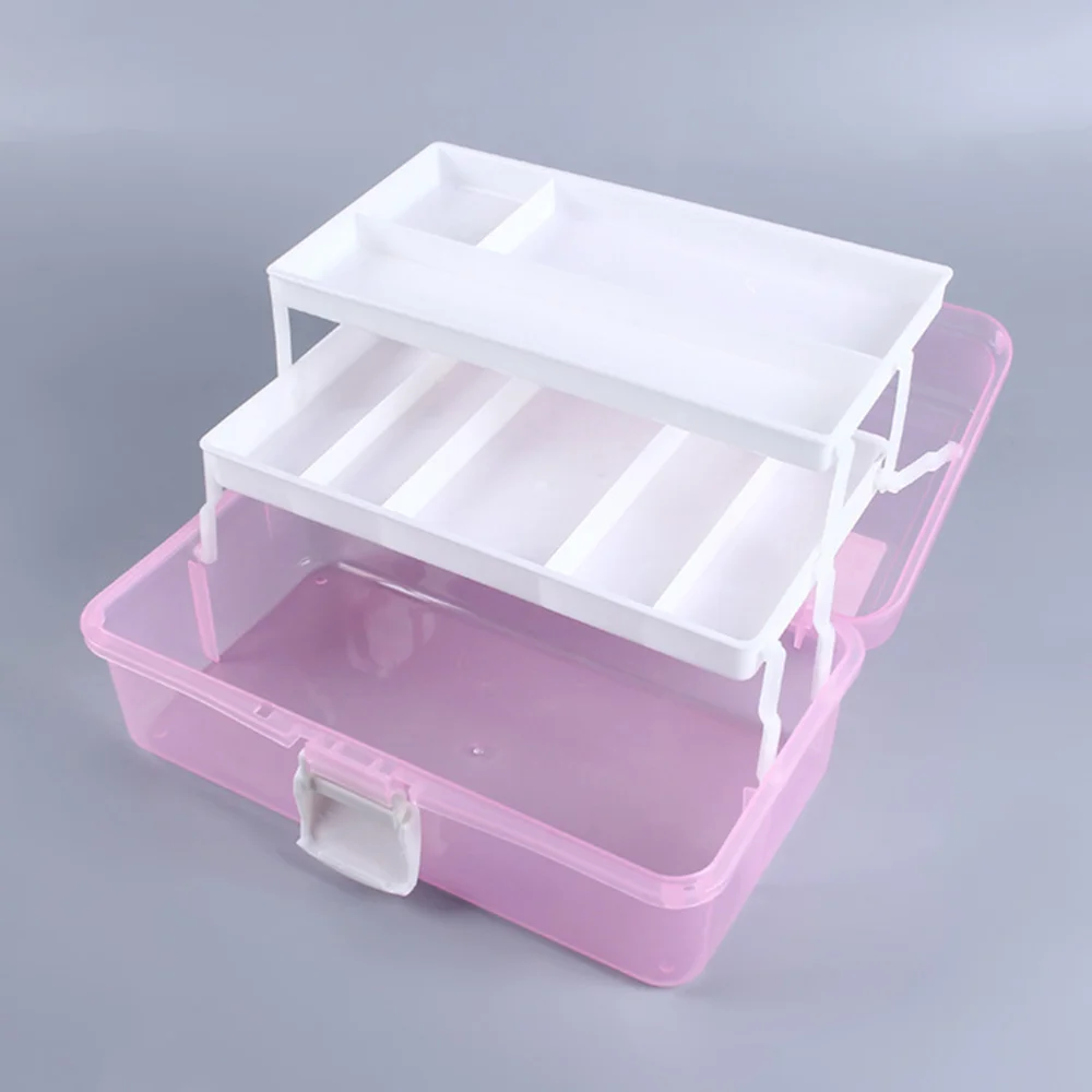 

Craft Storage Container Box Portable Multi-function Painting Box with Three Layers )