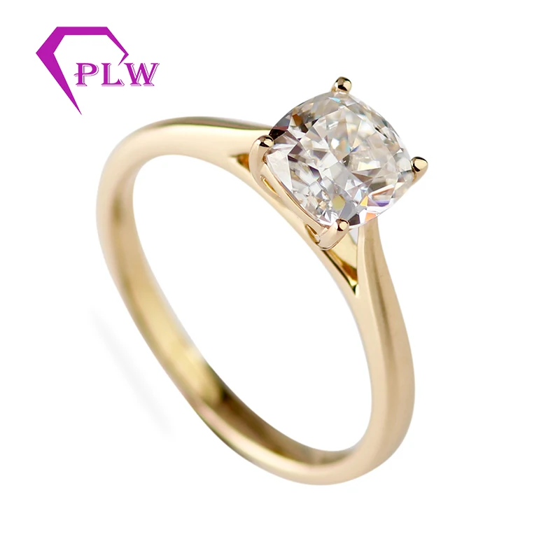 Customizd 14-каратное желтое золото 9х9 мм 3 5ct подушка старая Европа D Color VVS Moissanite 2