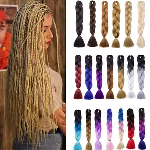 S-noilite синтетические 24 дюйма Омбре Джамбо косы Омбре натуральные плетеные волосы красные розовые синие фиолетовые серые удлинители волос для женщин
