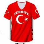 Размера плюс S-7XL футболка с флагом Турции для мужчин и женщин, с глубоким V-образным вырезом, 3d принтом флага тукиш, Повседневная футболка, 2020 индивидуальная одежда унисекс
