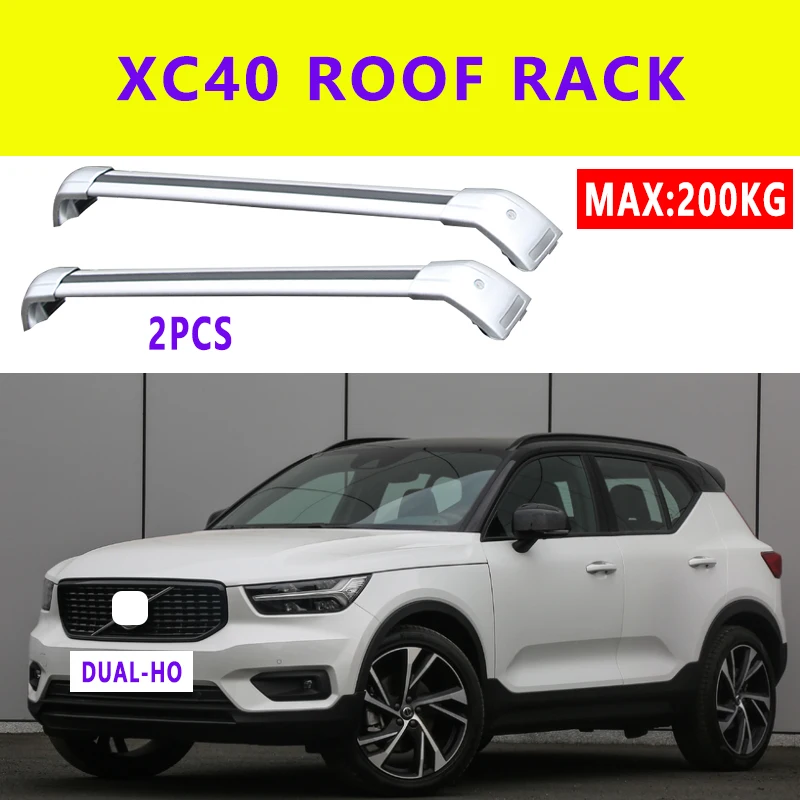 DUAL-HO 2Pcs Roof Bars for Volvo XC40 2017-2021 (536) Aluminum Alloy Side Bars Cross Rails Roof Rack Luggage Carrier