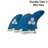 yepsurf new 3pcsset blue double tabs ii fins ml size surfboard fins fiberglass surf fins pranchas de surfing