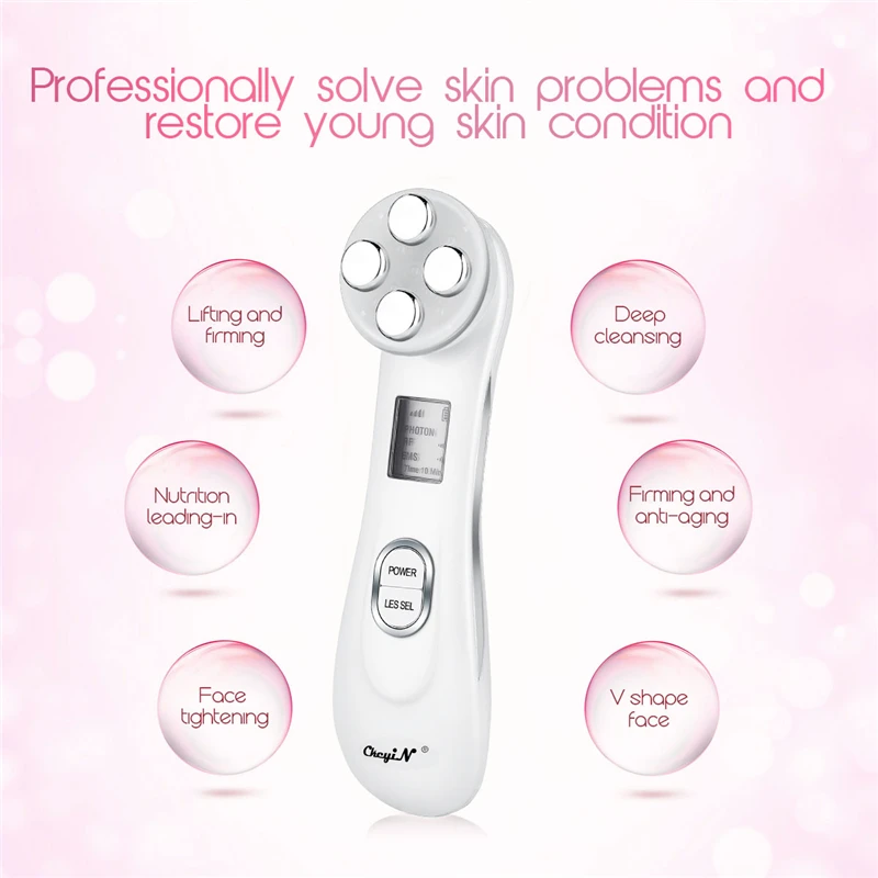 LED Light Radio Frequency Skin Rejuvenation Machine Anti Age Facial Lifting Tightening Deep Cleaning Device Beauty Massager Spa