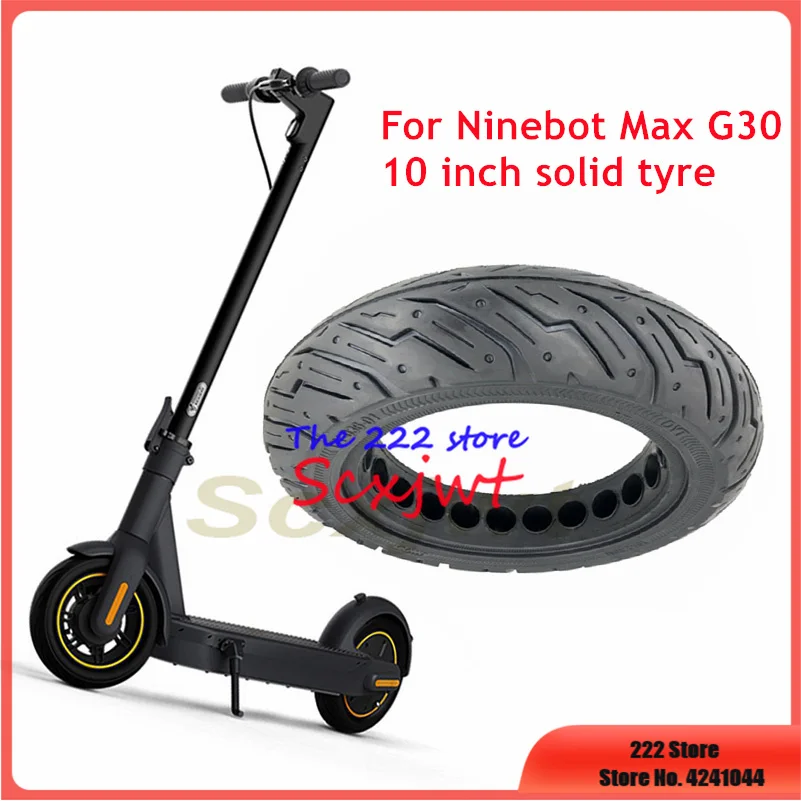 

Durable Scooter Tyre Anti-Explosion Tire 10 Inch Solid Tyre 10x2.50M for Ninebot Max G30 Electric Scooter Front Rear Wheel