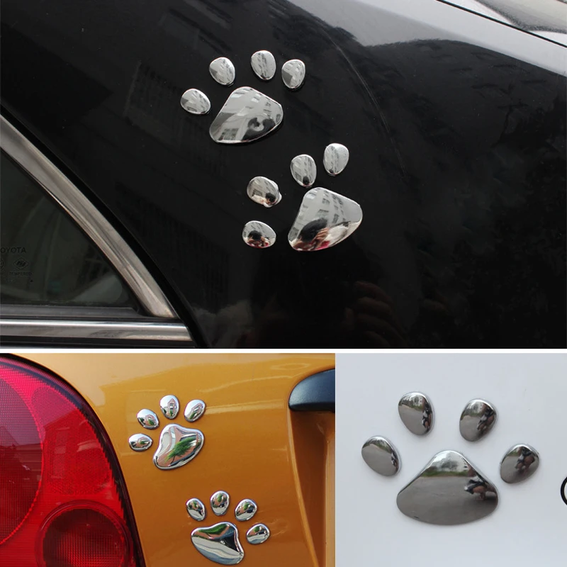 2pcs/set car stickers 3D animal dog cat bear footprint decal for Audi A-series C-series S-series SQ-series RS-series Q3 Q5 SQ5 Q |