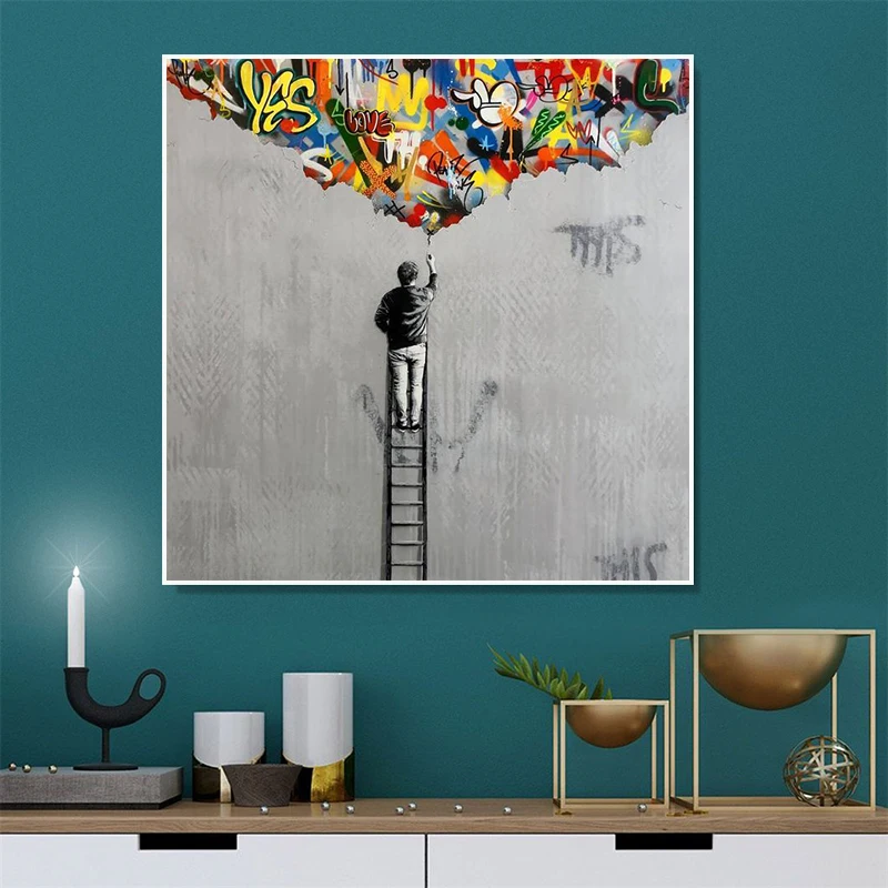 

Street Griffiti Art Canvas Modern Painting Abstract Posters and Prints Wall Graffiti Painter Picture for Living Room Home Decor