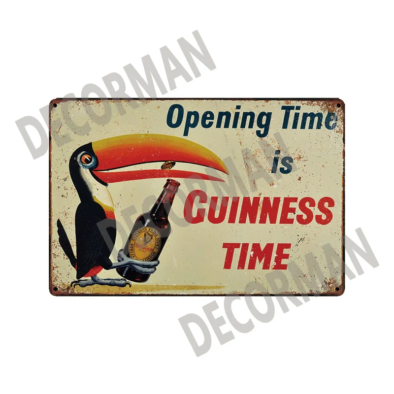 [Mike86] Оригинальный пивной металлический знак Guinness Miller Stella потертый шик ретро