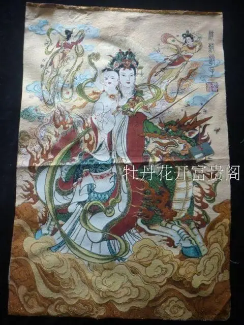 

Colección Antigua China the Thangka bordado diosa de la Misericordia diagrama
