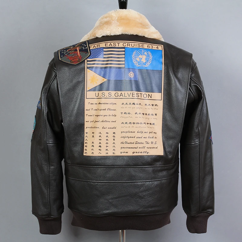 Мужская Байкерская байкерская куртка из натуральной воловьей кожи FLY AVIREX бомбер