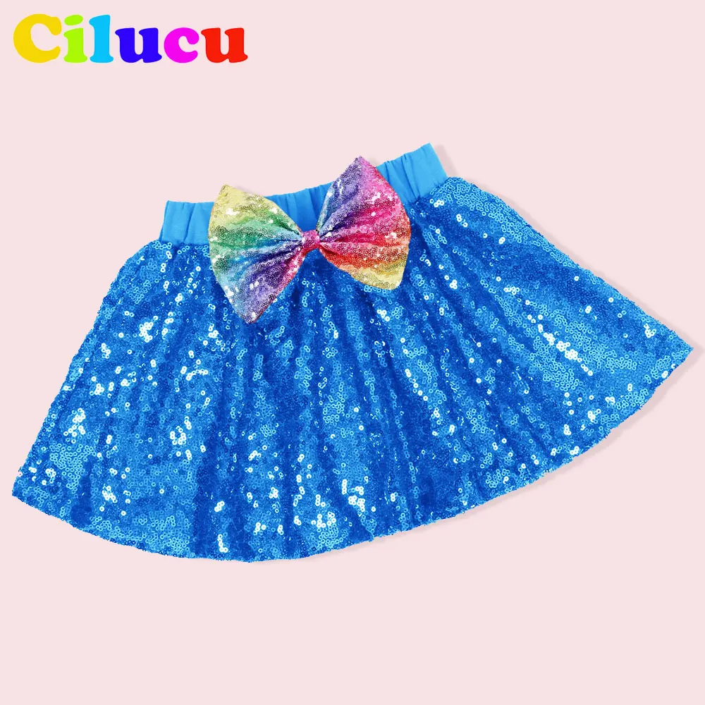 Вечерние блестящие мини юбки для девочек на день рождения детские танцевальные