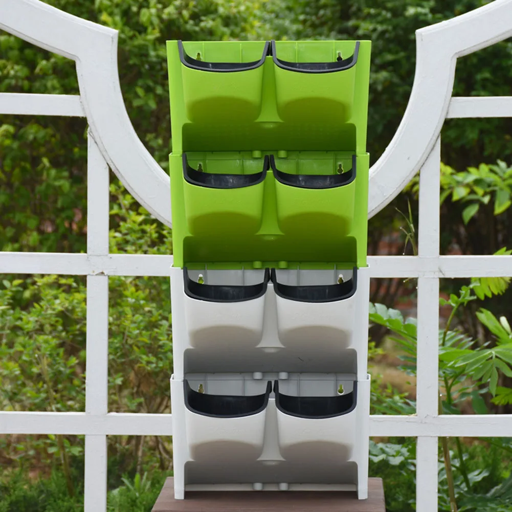 

Self Watering Flower Pot Stackable Vertical Planter Wall Hanging Durable For Garden Balcony S7
