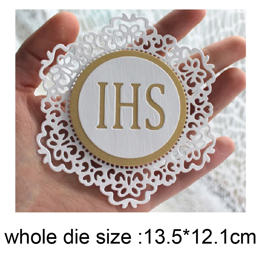 

Lace pierced IHS frame Metal Cutting Dies Stencil for DIY Scrapbooking Album Embossing Paper Cards Decorative Crafts Die Cuts