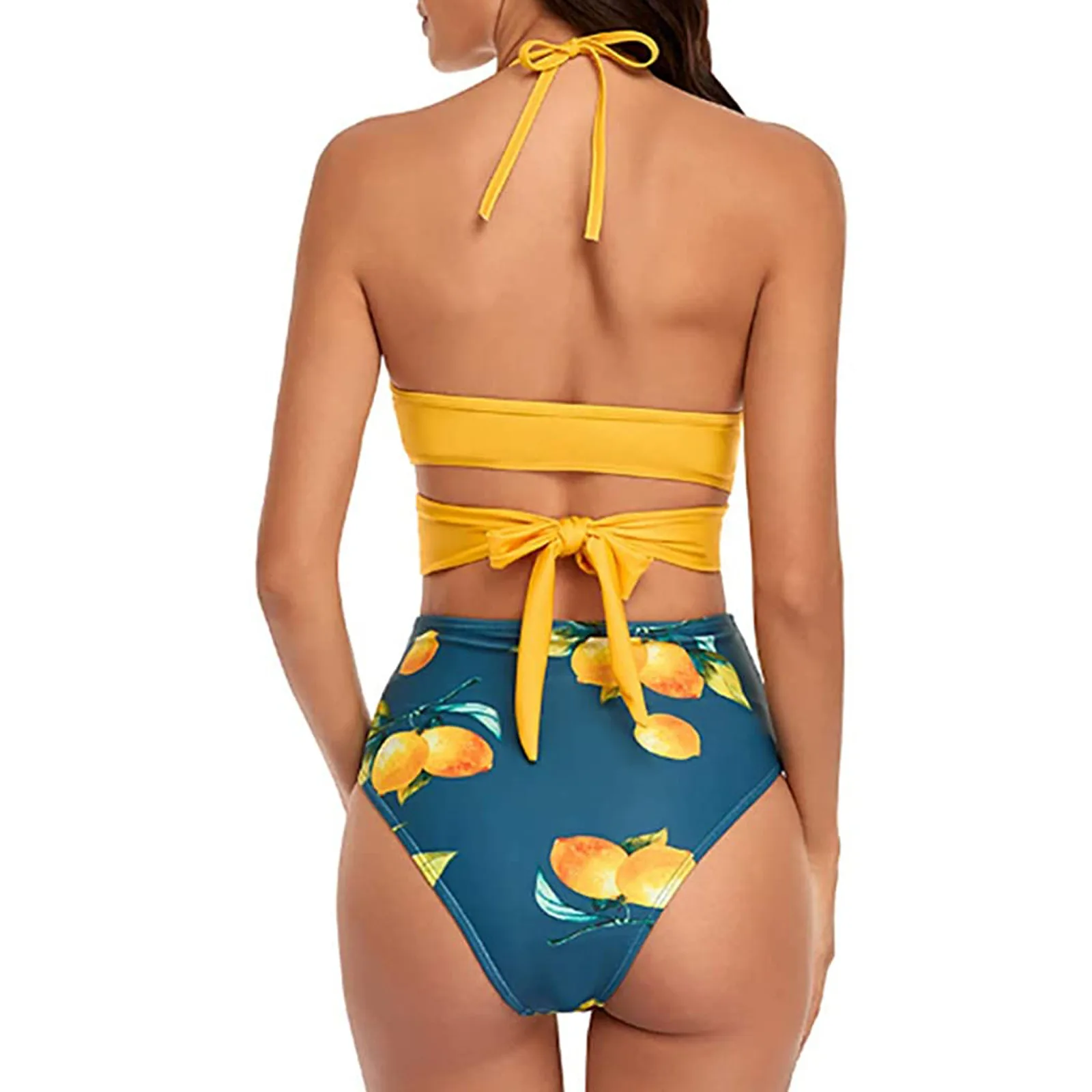 

Women Sexy Soild Print Bikini Set Push Up Bathing Swimwear High Waist Swimsuit Sexy Marble Women Beach Wear