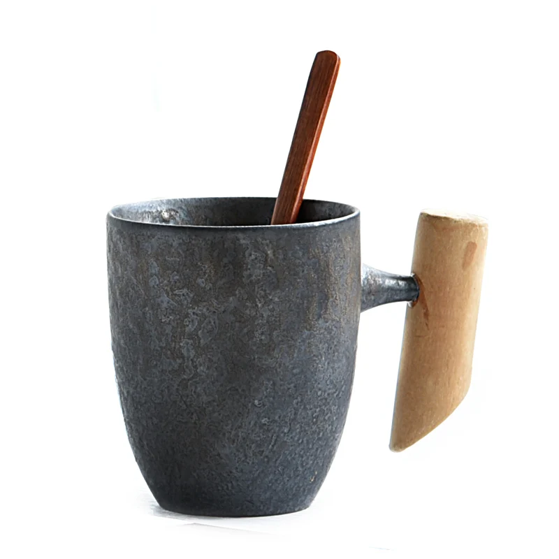 

Creative Retro Wood Handle Mug Mugs Ceramic Coffee Cups Cup