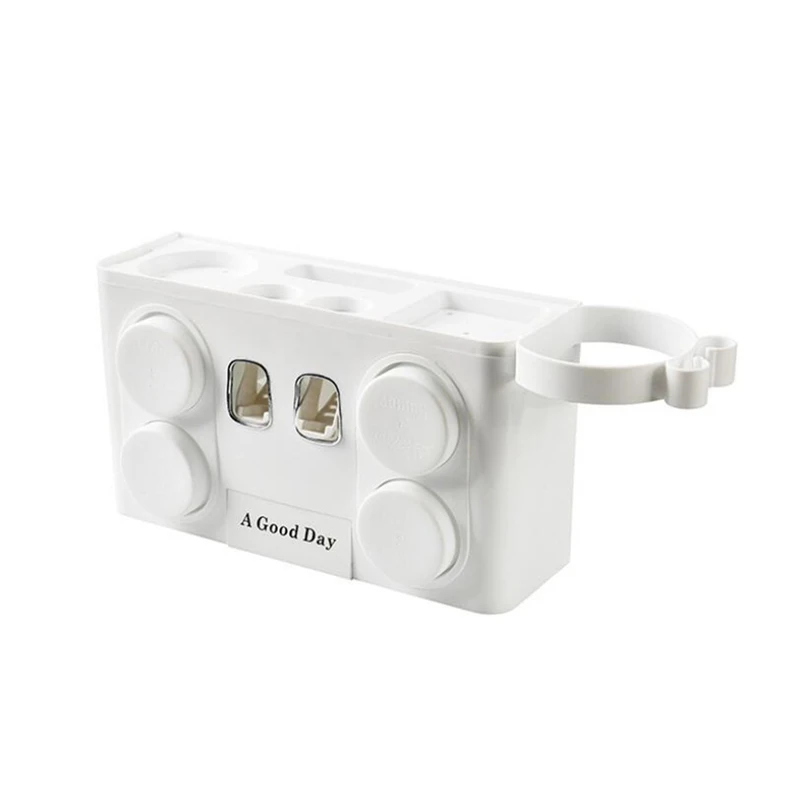 

Multifunctional Toothbrush Cup Holder Wall-Mounted Toiletries Storage Rack Toothpaste Dispenser Bathroom Accessories Set