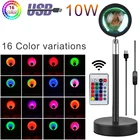 Пульт дистанционного управления Управление RGB закат проекционной лампы Радуга атмосферу светодиодный светильник 10 Вт для умного дома Спальня магазин фон украшение стены