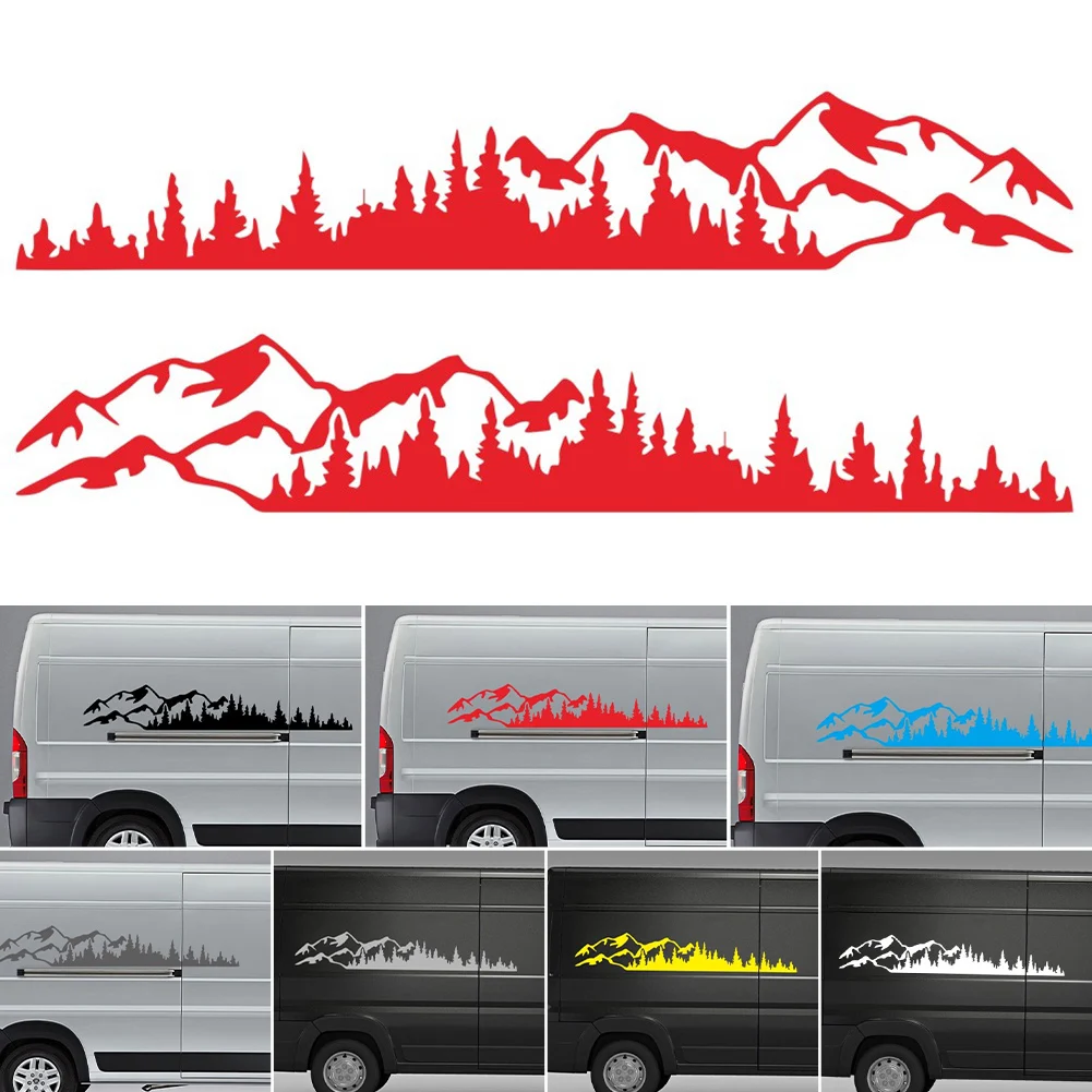 

2PCS Mountain Forest Vinyl Car Sticker for Truck Window Bumper Auto Door Decals Laptop Kayak Vinyl Car Body Sticker Dropshipping
