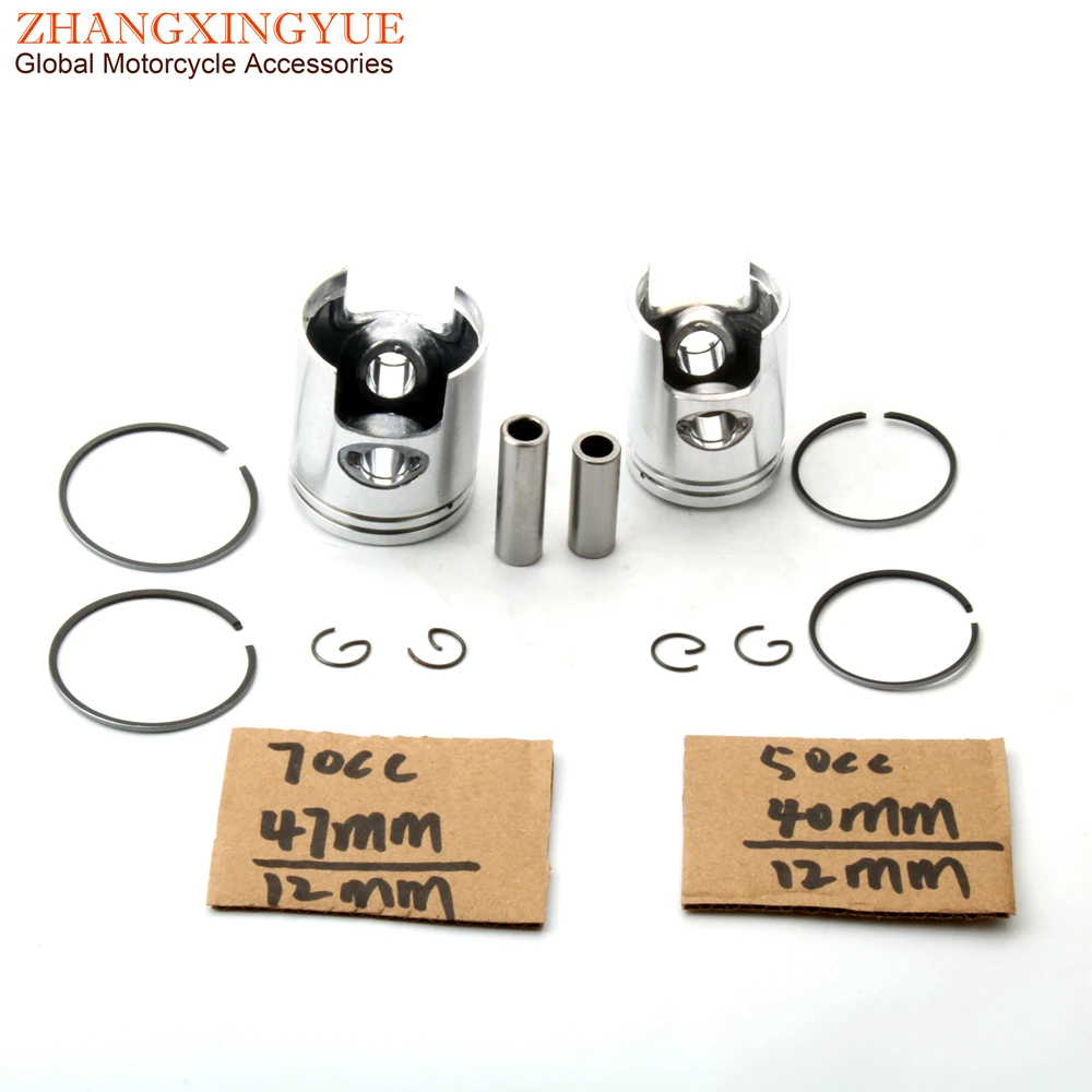 

50cc 70cc 40mm 47mm Piston Kit For Piaggio Diesis Fly Free Liberty Nrg Power Dt Sfera Typhoon Zip 50 AC 2 Stroke